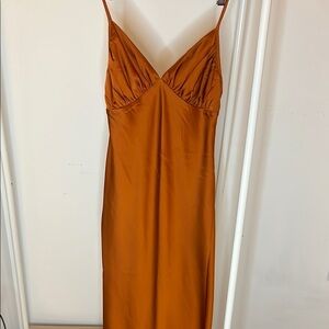 Elegant Rust Slip Dress